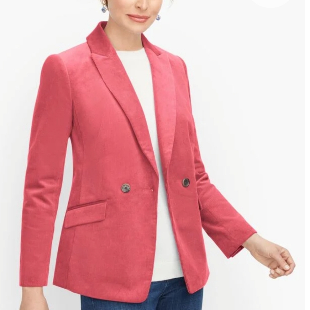 Talbots Double Breasted Corduroy Blazer